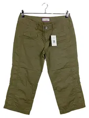 Vorschaubild 1 von Damen Capri Cargohose Gr. 40 Oliv Baumwolle Casual