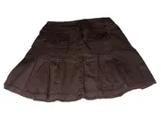 Vorschaubild 3 von Damen Faltenrock Braun Gr. 38 Baumwolle Taschen Minirock