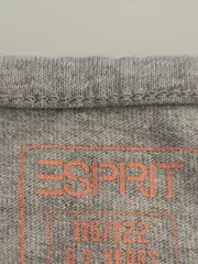 Vorschaubild 3 von Mädchen Langarmshirt Gr. 116/122 Grau Baumwolle Henley Shirt Rüschen