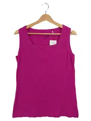 Vorschaubild 1 von Top Tanktop Damen Gr. 44 XXL Pink Baumwolle Basic Eckiger Ausschnitt