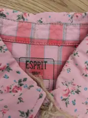 Vorschaubild 5 von Mädchen Bluse Gr. 122 Rosa Blumenmuster Rüschen Langarm Baumwolle
