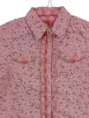 Vorschaubild 2 von Mädchen Bluse Gr. 122 Rosa Blumenmuster Rüschen Langarm Baumwolle