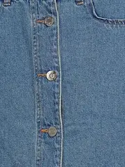 Vorschaubild 4 von Jeansrock Damen Baumwolle Blau Gr. 36 S Midirock A-Linie