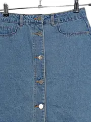 Vorschaubild 3 von Jeansrock Damen Baumwolle Blau Gr. 36 S Midirock A-Linie