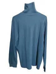 Vorschaubild 2 von Herren Rollkragenpullover Gr. 50/L Schwarz Baumwolle Langarm