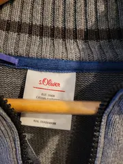 Vorschaubild 5 von Herren Pullover Troyer Strick Baumwolle Reißverschluss Grau XL