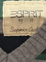 Vorschaubild 5 von Herren Pullover Gr. M V-Ausschnitt Gestreift Baumwolle Blau Grün Grau