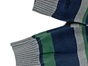 Vorschaubild 2 von Herren Pullover Gr. M V-Ausschnitt Gestreift Baumwolle Blau Grün Grau