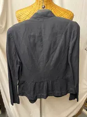 Vorschaubild 3 von Blazer Damen Gr. 36 S Blau Viskose Leinen Business Jacke