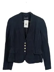 Vorschaubild 1 von Blazer Damen Gr. 36 S Blau Viskose Leinen Business Jacke