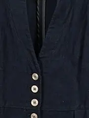 Vorschaubild 5 von Blazer Damen Gr. 36 S Blau Viskose Leinen Business Jacke