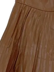 Vorschaubild 3 von Faltenrock Kunstleder Damen Gr. S Braun Plissee Knopfleiste