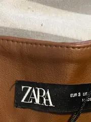 Vorschaubild 5 von Faltenrock Kunstleder Damen Gr. S Braun Plissee Knopfleiste