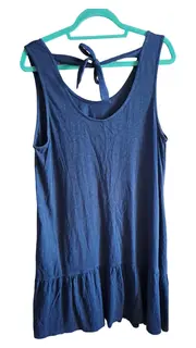 Vorschaubild 2 von Damen Sommerkleid Gr. 44/46 Blau Baumwolle Rüschen Casual