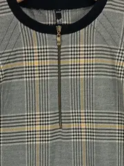 Vorschaubild 3 von T-Shirt Kleid Damen Kariert Kurzarm Grau Gr. 38 M Polyester