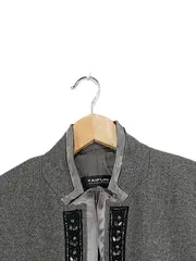 Vorschaubild 4 von Blazer Damen Grau Gr. 38 Wolle Elegant Strass Pailletten Festlich