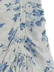 Vorschaubild 3 von Damen Minirock Blumenmuster Weiß Blau Rüschen Gr. M