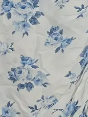 Vorschaubild 2 von Damen Minirock Blumenmuster Weiß Blau Rüschen Gr. M