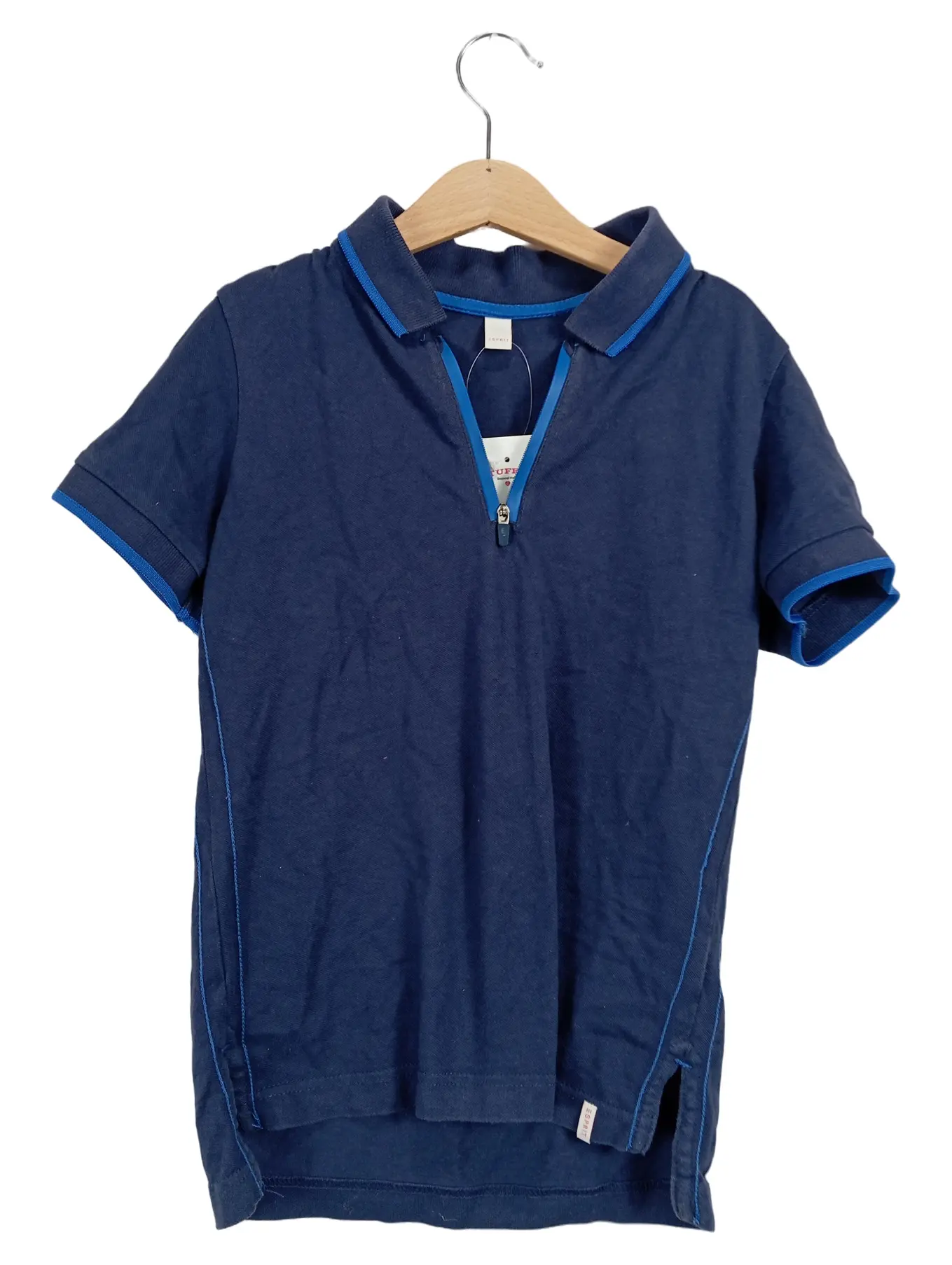 ESPRIT Kinder Poloshirt Kurzarm Blau Gr. 128-134 Baumwolle Casual