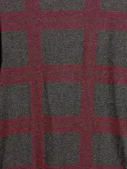 Vorschaubild 3 von Damen Pullover Kleid Gr. 36 S Kariert Grau Rot Tunika Longpullover Knöpfe