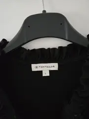 Vorschaubild 3 von Damen Bluse Langarm Rüschenkragen Schwarz Gr. 40/L