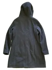 Vorschaubild 2 von Damen Wollmantel Kapuze Gr. 38 Dunkelblau Teddyfutter Warm