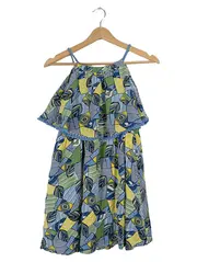 Vorschaubild 1 von Mädchen Sommerkleid Gr. 157/158 Geometrisch Mehrfarbig