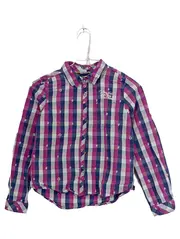 Vorschaubild 1 von Mädchen Freizeithemd Gr. 140 kariert pink blau Baumwolle
