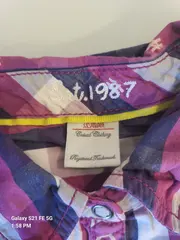 Vorschaubild 4 von Mädchen Freizeithemd Gr. 140 kariert pink blau Baumwolle