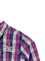 Vorschaubild 2 von Mädchen Freizeithemd Gr. 140 kariert pink blau Baumwolle