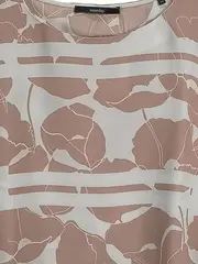 Vorschaubild 2 von Damen Bluse Gr. 36/S Rosa Blumenmuster Oversize Kurzarm