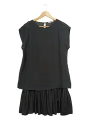 Vorschaubild 1 von Jeanskleid Damen Elegant Minikleid Raffungen Schwarz Gr. 38 M