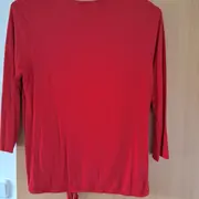 Vorschaubild 5 von Damen Langarmshirt Gr. 38 M Rot Viskose Stretch Freizeit Schleife