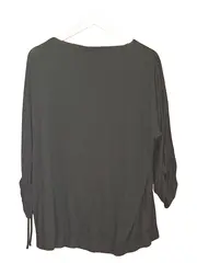 Vorschaubild 3 von Damen Pullover 3/4 Arm Viskose Raffungen Schwarz Gr. 46