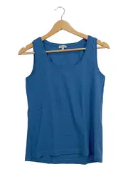 Vorschaubild 1 von Damen Tanktop Blau Gr. M Basic Baumwolle Ärmellos