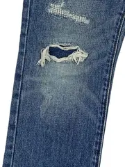 Vorschaubild 2 von Denim Destroyed Jeans Kinder Gr. 110 Blau Used Look Baumwolle