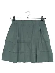 Vorschaubild 1 von A-Linienrock Damen Grün Gr. M Freizeit Midirock Falten 100% Polyester