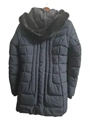 Vorschaubild 2 von Damen Steppjacke Wintermantel Kapuze Fellkragen Gr. M Schwarz