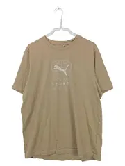 Vorschaubild 1 von Herren T-Shirt Sportswear Gr. L Beige Baumwolle Logo-Print
