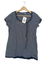 Vorschaubild 1 von Damen T-Shirt Gr. M Gestreift Blau Weiß Maritim Bindedetail