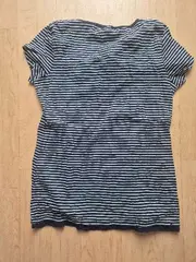 Vorschaubild 2 von Damen T-Shirt Gr. M Gestreift Blau Weiß Maritim Bindedetail