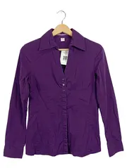 Vorschaubild 1 von Damen Hemdbluse Gr. 34 XS Lila Langarm Slim Business