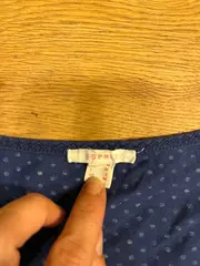 Vorschaubild 5 von Damen Top Ärmellos Baumwolle Gepunktet Blau Gr. M 38