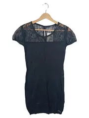 Vorschaubild 1 von Damen Top Spitze Kurzarm Schwarz Gr. XS Elegant