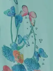 Vorschaubild 6 von Kleid Mädchen Gr. 140 Türkis Schmetterlinge Blumen Pailletten Sommer