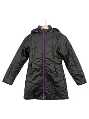 Vorschaubild 1 von Mädchen Steppjacke Winterjacke Kapuze Gr. 140 Schwarz Lila