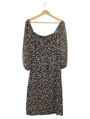 Vorschaubild 1 von Sommerkleid Damen Blumenmuster Gr. 38/40 Schwarz Feminin