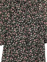 Vorschaubild 2 von Sommerkleid Damen Blumenmuster Gr. 38/40 Schwarz Feminin
