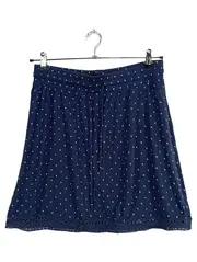 Vorschaubild 1 von Damen Midirock Sportrock Gr. 38 M Blau Gepunktet Viskose