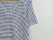 Vorschaubild 3 von Damen T-Shirt Gr. 40/L Blau Gestreift Baumwolle Maritim Kurzarm